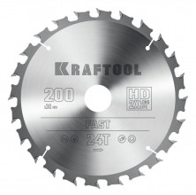 Диск пильный по дереву Kraftool Fast 36950-200-30 24Т 200х30 мм