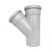 Тройник PP-H серый Дн 40х40х45гр б/нап в/к VALFEX 22040040