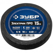Изолента Зубр Электрик Про 1231-15 черная  18 мм 15 м  