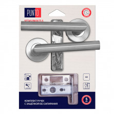 Ручка дверная Punto LM/A SET45R.TLS54.INOX/HD 45651 с защелкой нержавеющая сталь   