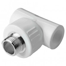 Тройник комбинированный Aqualink 03566 PP-R 20 мм с наружной резьбой 1/2 дюйма