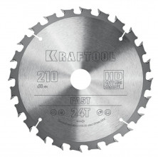 Диск пильный по дереву Kraftool Fast 36950-210-30 24Т 210х30 мм