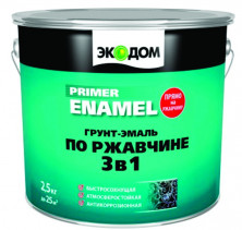 Грунт-эмаль по ржавчине "Экодом"  3 в 1  зеленый мох  2,5 кг (3) "РОГНЕДА"