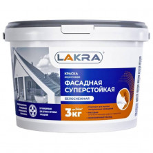 Краска акриловая фасадная суперстойкая Лакра белоснежная 3 кг