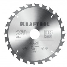 Диск пильный по дереву Kraftool Fast 36950-250-30 24Т  250х30 мм