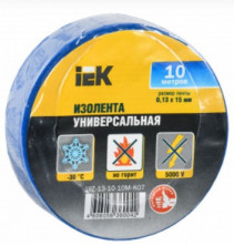 Изолента ПВХ IEK UIZ-13-10-10M-K07 0,13х15мм синяя 10м  