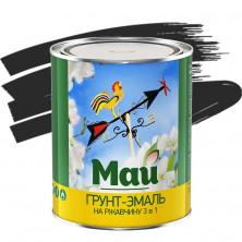 Грунт-эмаль по ржавчине Май 3 в 1 черная 1,9 кг
