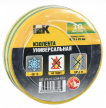Изолента ПВХ IEK UIZ-13-10-10M-K52 0,13х15мм 10м желто-зеленая  