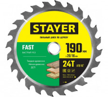 Диск пильный по дереву Stayer Fast 3680-190-20-24_z01 190x20х16мм 24Т