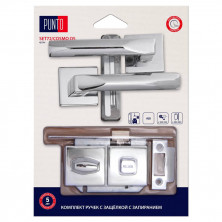 Ручка дверная Punto LM/A SET72K.QS52.COSMO/HD CP-8 45683 с защелкой c запиранием хром