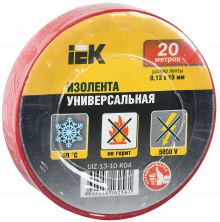 Изолента ПВХ IEK UIZ-13-10-K04 0,13х15мм 20м красная  