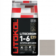 Затирка цементная для швов Litokol Litochrom 1-6 Evo LE.120 жемчужно-серая 2 кг