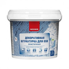 Штукатурка декоративная для плит Osb neomid, шуба, голубой, 6 кг