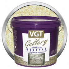 Штукатурка с эффектом камня VGT Gallery №13 кварц с глиттером золото среднезернистая 14 кг