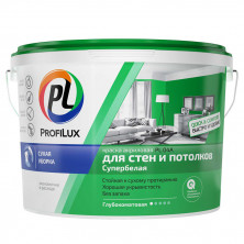 Краска для стен и потолков Profilux PL-04А акриловая глубокоматовая белая 1,4 кг