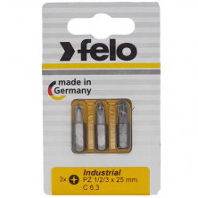 Набор бит крестовых Felo Industrial PZ 1/2/3 25 мм 3 шт.