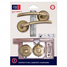 Ручка дверная Punto LM/A SET72R.TL54.ARDEA/HD ABG-6 45677 с защелкой c запиранием бронза