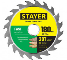 Диск пильный по дереву Stayer Fast 3680-180-30-20_z01 180x30х20мм 20Т
