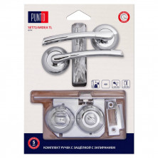 Ручка дверная Punto LM/A SET72R.TL54.ARDEA/HD CP-8 45679 с защелкой c запиранием хром