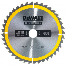 Диск пильный Dewalt Construction DT1953-QZ 216х30 мм