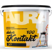 Грунт кроющий под тонкие декоративные покрытия Aura Dekor Kontakt 100 3,5 кг