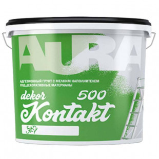 Грунт адгезионный под декоративные материалы Aura Dekor Kontakt 500 с мелким наполнителем 15 кг