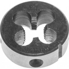 Плашка Зубр М10x1,25 мм сталь 9ХС круглая ручная 4-28022-10-1.25