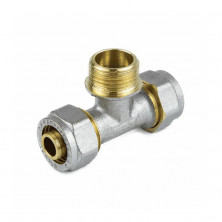 Тройник МП латунь никель обжим 7014 Дн 16х1/2"х16 НР ГОСТ 32415-2013 Aquasfera 7014-01