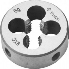 Плашка Зубр М10x1,5 мм сталь 9ХС круглая ручная 4-28022-10-1.5