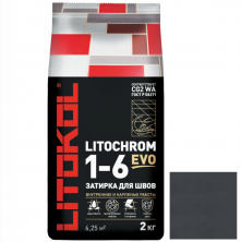 Затирка цементная для швов Litokol Litochrom 1-6 Evo LE.140 Мокрый асфальт 2 кг