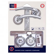 Ручка дверная Punto LM/A SET72R.TL54.LOGICA/HD SN/CP-3 45703 с защелкой c запиранием матовый никель/хром