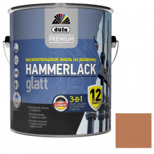 Эмаль по ржавчине Dufa Premium Hammerlack 3 в 1 гладкая RAL 8017 шоколадно-коричневая 2,5 л