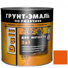 Грунт-эмаль по ржавчине Dali 3 в 1 гладкая RAL 2004 оранжевая 0,75 л