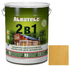 Покрытие алкидное защитно-декоративное для древесины Акватекс 2 в 1 полуматовое Сосна 20 л