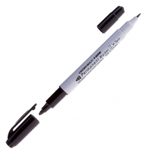 Маркер перманентный двухсторонний Crown Multi Marker Twin Б0048242 черный 1-2 мм