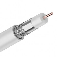 Кабель коаксиальный RG-6U 75 Ом CCS/Al/Al 32% Light белый бухта 100 м PROconnect