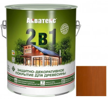 Покрытие алкидное защитно-декоративное для древесины Акватекс 2 в 1 полуматовое Тик 2,7 л