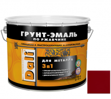 Грунт-эмаль по ржавчине Dali 3 в 1 гладкая RAL 3001 красная 10 л