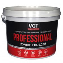 Клей акриловый монтажный VGT Professional универсальный белый 6 кг