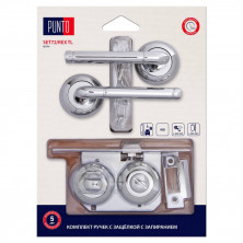 Ручка дверная Punto LM/A SET72R.TL54.REX/HD CP-8 45721 с защелкой c запиранием хром