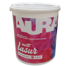 Лак для декоративных покрытий Aura Lasur Matt прозрачный 2,5 кг