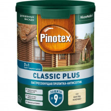 Пропитка-антисептик для древесины Pinotex Classic Plus 3 в 1 База CLR 0,9 л