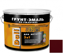 Грунт-эмаль по ржавчине Dali 3 в 1 гладкая RAL 3011 красно-коричневая 10 л