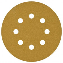 Круг шлифовальный Abraform Gold Classic AF50-GC-128-8-320 на липучке 8 отверстий Р320 125 мм 50 шт