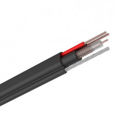 Кабель для видеонаблюдения КВК-П-2+2x0,75 Cu/Cu Outdoor с тросом черный бухта 305 м Rexant