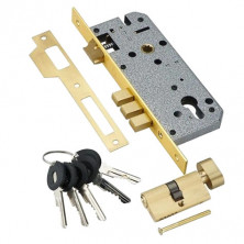 Замок врезной Adden Bau Lock 4585 5-60B D золото