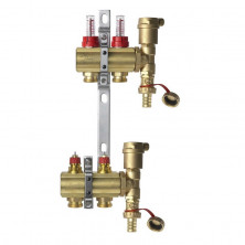 Коллекторная группа Danfoss FHF-set 088U0702 2 выхода 1х 3/4 дюйма под евроконус с термостатическими клапанами