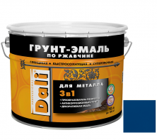 Грунт-эмаль по ржавчине Dali 3 в 1 гладкая RAL 5005 синяя 10 л