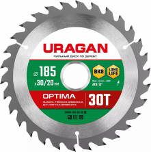 Диск пильный по дереву Uragan Optima 36801-185-30-30_z01 185х30/20 мм 30 зубьев