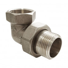 Сгон латунь никель американка Ду 15 (1/2") угловой ВР/НР VALFEX VF.098.N.012